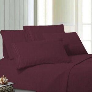 Royal Bamboo Queen Duvet Cover 3pc Set Crimson Burgundy